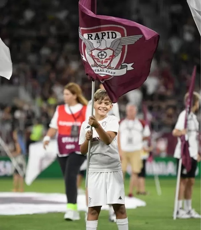 Player Escort - enter the field with Rapid players, at Giulesti stadium