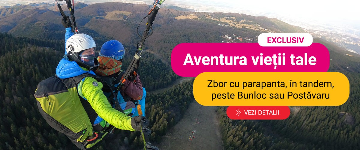 Aventura vietii tale: Zbor cu parapanta, in tandem, deasupra Brasovului